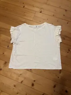 袖フリル 半袖Tシャツ ホワイトのサムネイル