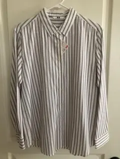 【新品・未着用】UNIQLO レーヨンストライプブラウス 長袖