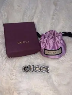 GUCCI クリスタルヘアピン バレッタ ブラウン べっ甲 - メルカリ