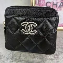 CHANEL キャビアスキン　フラグメント　コインケース　カードケース