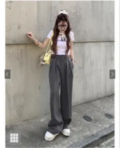 ダブルタックワイドパンツ[pm370]