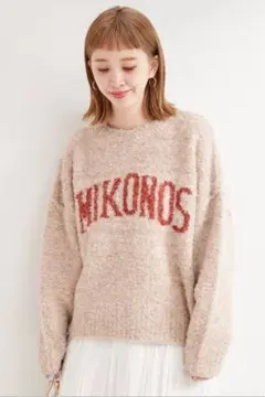 MIKONOSロゴ入りフワフワニットセーターのサムネイル
