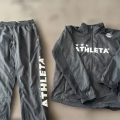 ま*ん様 ATHLETA ピステ上下 グレー　セットアップ　ナイロン　フットサル
