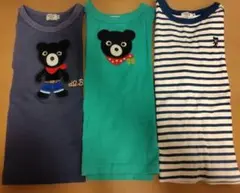 ダブルB　DOUBLE.B クマ刺繍 Tシャツ 120 3枚セット　ダブルビー