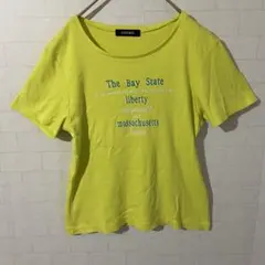 ★美品★EASTBOY　Tシャツ　ライムイエロー　半袖　カジュアル　レディース