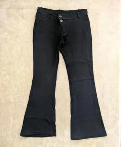 エルロデオ　フレアパンツ　ストレッチ　スウェット　ブラック　黒