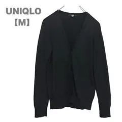 UNIQLO/Vネック/長袖カーディガン/羽織り/UVカット/無地/上品/M/黒