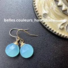 ブルーカルセドニー＊ピアスorフープイヤリング