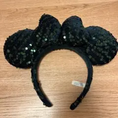 ディズニー　カチューシャ　緑　スパンコール