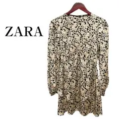 ZARA　美品　ハナガラチュニックワンピース　パーティードレス