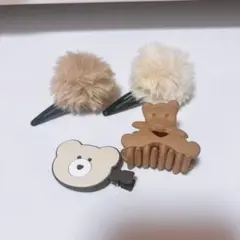 クマデザイン ヘアアクセサリー 4点セット