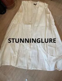 STUNNINGLURE ホワイトノースリーブリボンワンピース