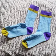 ３足組 クルーソックス レディース 綿混 靴下 春 夏 通勤 通学 ライン