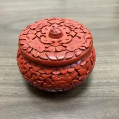 堆朱 香合 牡丹文様 漆器のサムネイル