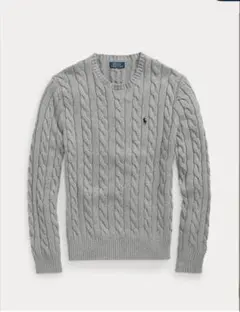 Polo Ralph Lauren グレー ケーブルニット クルーネックセーター