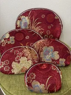 台湾お土産　￼花柄刺繍ポーチ5個セット　新品未使用