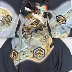 新品「即決価格」正絹産着祝着京友禅豪華刺繍、金彩仕様、特選大鷹と祝