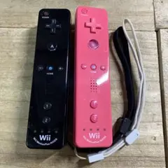 ニンテンドーWii リモコンプラス　クロ　ピンク　2個セット