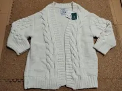 アフターヌーンティ　ケーブルニットカーディガン ホワイト系 タグ付き新品　MR