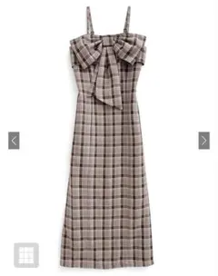 即購入⭕️【GRL】チェック柄フロントリボンロングワンピース[ta183]