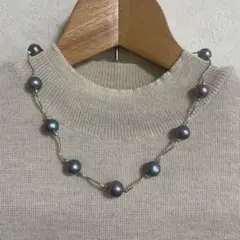 ネックレス 天然パール 天然サンゴ コンビ ステーション アクセサリー 