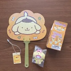 폼폼푸린 30周年 うちわ ちびっとも マスコット セット マイメロ 신품