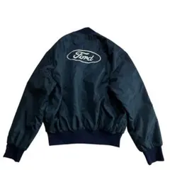 80s 90s Holloway FORD ナイロン スタジャン 紺 白 刺繍