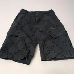 adidas チェック柄 ハーフパンツ ダークグレー