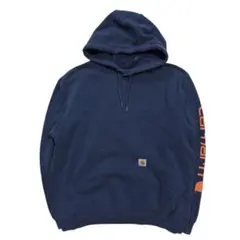 ド*ガ様 メキシコ製 Carhartt L プルオーバー パーカー ブルーグレー