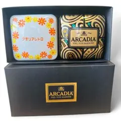 アデリアレトロ モロゾフ ARCADIA 小物入れ 2個セット レトロ 空き缶