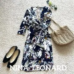✨美品NINA LEONARD ニーナレオナード カシュクールワンピース