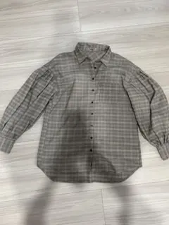 【NICECLAUP】ロングチェック柄長袖シャツ