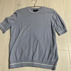 e*u様 美品　EMPORIO ARMANI 半袖ニット M ライトブルー