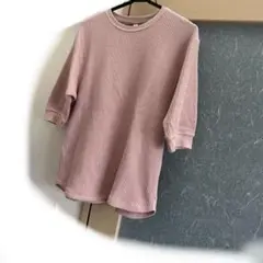 ユニクロ　ピンク　ワッフル　七分　160