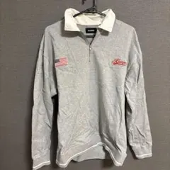 グレー ハーフジップ トレーナー