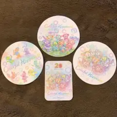 ディズニー　カラフルハピネス　コースター　ステッカー　シール　スーベニア