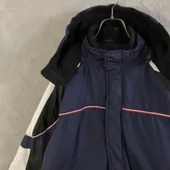 ヴィンテージ　ジャンパー　フルジップ　マルチカラー　重ね着風　フリース　LO6