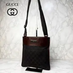 011 美品 GUCCI ショルダーバッグ 斜めがけ 肩掛け GG柄 yt4