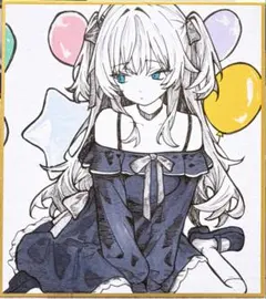 ト*ム様 手描きイラスト アナログ 色紙 オリジナル 創作 女の子