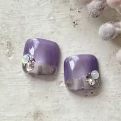 FWM245 現品 フットネイルチップ 親指2枚セット マグネット パープル12