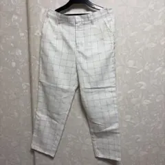 チェック柄 カジュアルパンツ ホワイト