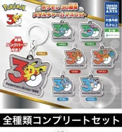 コンプリートセット　「全7種」 ポケモン 30周年 メタルチャームマスコット