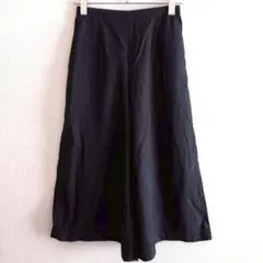 s0738【グリーンレーベルリラクシング】ガウチョパンツ 無地 後ろウエストゴム