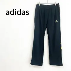 【アディダス】ジャージ パンツ 黒 刺繍 作業着 リメイク ！訳有り大特価!