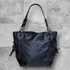 【美品】coachレザー トートバッグ ワンショルダー A4 ブラック 黒