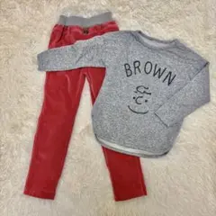 新品級✨子供服120cmセットグレーのスウェットシャツとピンクパンツセット