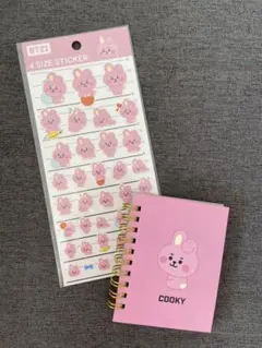 ☆BT21☆ ☆COOKY☆ ミニメモ帳+ステッカー 未使用！