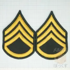 米軍実物未使用品 アメリカ陸軍 二等軍曹 階級章 シェブロン パッチ ペア
