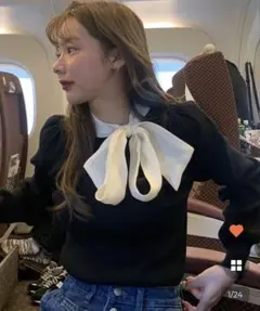 CANIE スカーフレイヤードリブニット nugu ミヲ