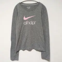 NIKE ナイキ 長袖Tシャツ ロンT M グレー ピンク ロゴ レディースのサムネイル